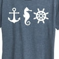 thumbnail image 3 of Instant Message - Nautical Symbols - Women's Short Sleeve Graphic T-Shirt, 3 of 6