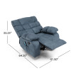 GDF Studio Conyers Contemporary Fabric Pillow Tufted Massage Recliner, Charcoal - image 4 of 12