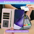 thumbnail image 6 of Furiet Wallet Case for Samsung Galaxy Note 20 Ultra 5G with Tempered Glass Screen Wrist/Shoulder Strap, Card Slot Phone Cover for Note20 Plus Notes 20Ultra Note20+ U + 20+ Twenty Not S20 Rose Gold, 6 of 8