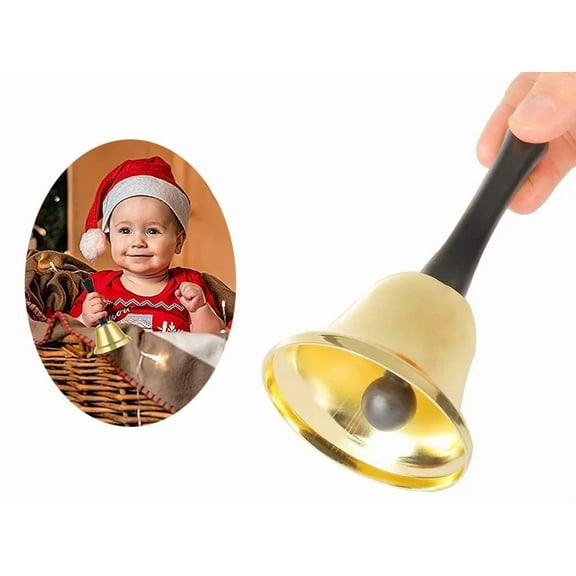 Hand Cranked Christmas Santa Claus Bell Ornament Saint Nicholas Metal Bells for Holiday Decorations