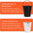 thumbnail image 3 of Drip Bucket and 15-Pack Disposable Foil Liners for Oklahoma Joe's, Traeger, Pit-Boss, Z Grill, Camp Chef, Grill Grease Liner Fits Most Offset Smoker, Rec Tec Pellet Grill Bucket, Black, 3 of 14