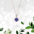 thumbnail image 2 of 2.50 T.C.W Round Shaped Tanzanite Gemstone and Natural Diamond Wonderful Necklace for her Solid 14K Rose Gold With 18 inches Chain, 2 of 3