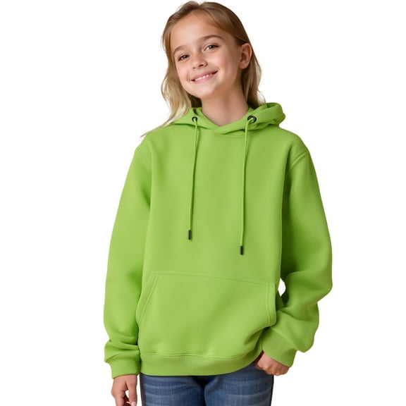 Kids Hoddies Green Hooded Long Sleeve Pullover Hoodie Sweatshirt Warm Fall Winter Clothes Girls Clothes Size 4-5 Years Kids Clothes