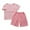 Pink1, variant on yillto Girls Cotton Pajamas Sets Short Sleeve Top and Plaid Shorts Summer Pjs 2 Piece for Toddler Kids