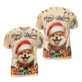 thumbnail image 3 of Merry Christmas Santa Pomeranian Scarf Twinkling Lights Xmas Holiday All Over Print 3D Shirt Unisex Merch Pom Dog Lover Gifts - 00022, 3 of 6
