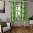 thumbnail image 2 of Ambesonne Green Leaf Grommet Curtain, Fresh Jungle Aloha, 50" x 54", Apple Green Fern Green, 2 of 6