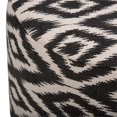 thumbnail image 3 of Simpli Home Pouf Rond à Motifs Kinney en Blanc et Noir, 3 of 6