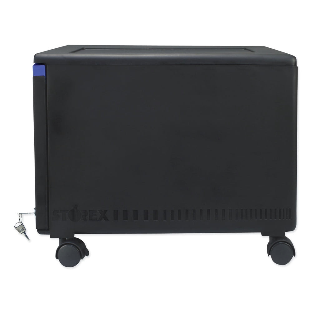 Storex Mobile Filing Cabinet-Color:Black / Blue