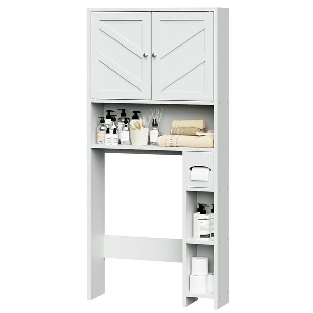 Walsunny Over the Toilet Storage Cabinet with Doors Side Storage