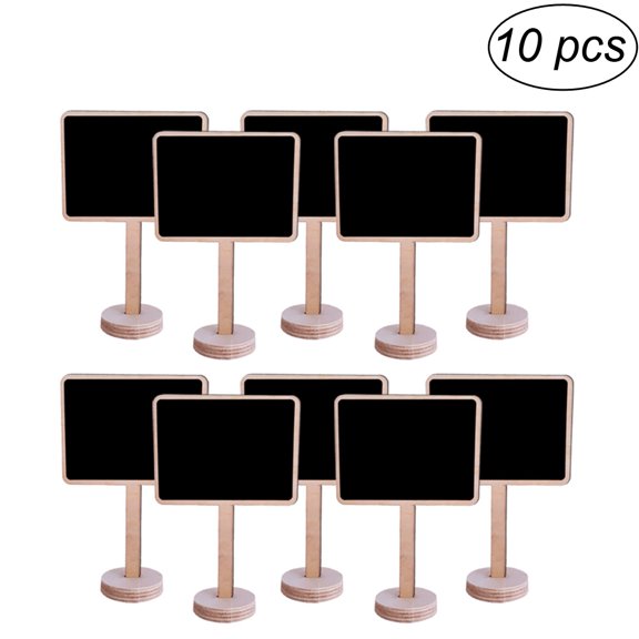 NUOLUX 10PCS Mini Wooden Chalkboard with Stand Sign Place Holder for Wedding Decoration