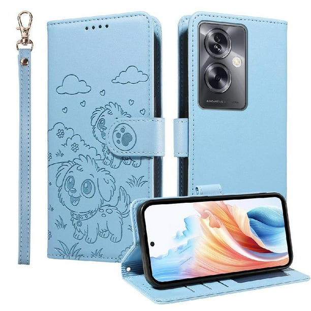 Funda Cartera GANGXUN con Diseño de Perrito en Relieve para OPPO A79 5G , Protección 360° con Ranuras y Correa Desmontable