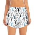 thumbnail image 2 of KLL Winter Art Blue and Black Moose Pattern Shorts Women,Athletic Shorts High Waisted Running Shorts Pocket Sporty Short Gym Elastic Workout Shorts-XX-Large, 2 of 7