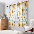 thumbnail image 2 of Yayeee Window Curtains Set of 2 for Living Room Light Filtering 63"x52", Sunflowers and Leaves Pattern, 2 of 7