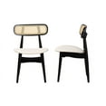thumbnail image 3 of Baxton Studio Tarana Mid-Century Modern Cream Fabric and Black Finished Wood 2-Piece Dining Chair Set, 3 of 7
