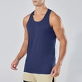 thumbnail image 2 of Fgnfyis Men's Athletic Tank Tops for Summer Sports Fitness Quick Drying Breathable Sleeveless T-Shirt Vest for Basketball Running Outdoor Training Mens Tops Navy M, 2 of 7