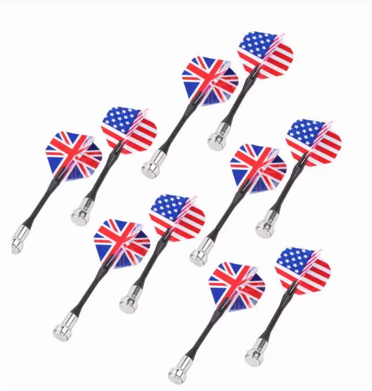 BUTTERFLY- 10Pcs Magnetic Dart Needle With Flag Pattern Accessory Style Dart Game