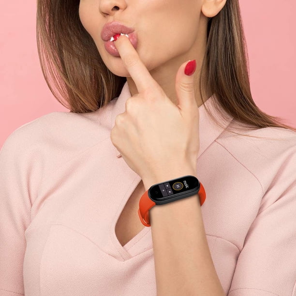 M6 Running Smartwatch Pulsera con monitor de presión arterial y frecuencia cardíaca (Rojo)