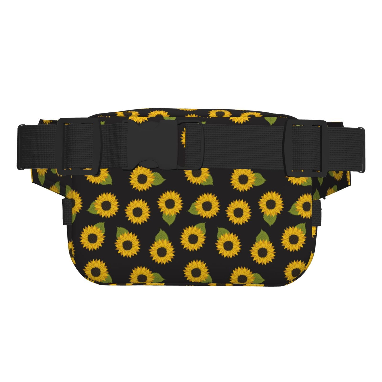 Picia Sunflowers Print Square Double-Layer Waist Bag Mini Adjustable Waist Belt Bag Exercise Running Travel Hiking