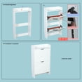 thumbnail image 4 of Qiyester 2-Tier Wooden Entryway Shoe Cabinet, Freestanding with Flip-Top Drawers, Suitable for Bedrooms and Living Rooms, 4 of 8