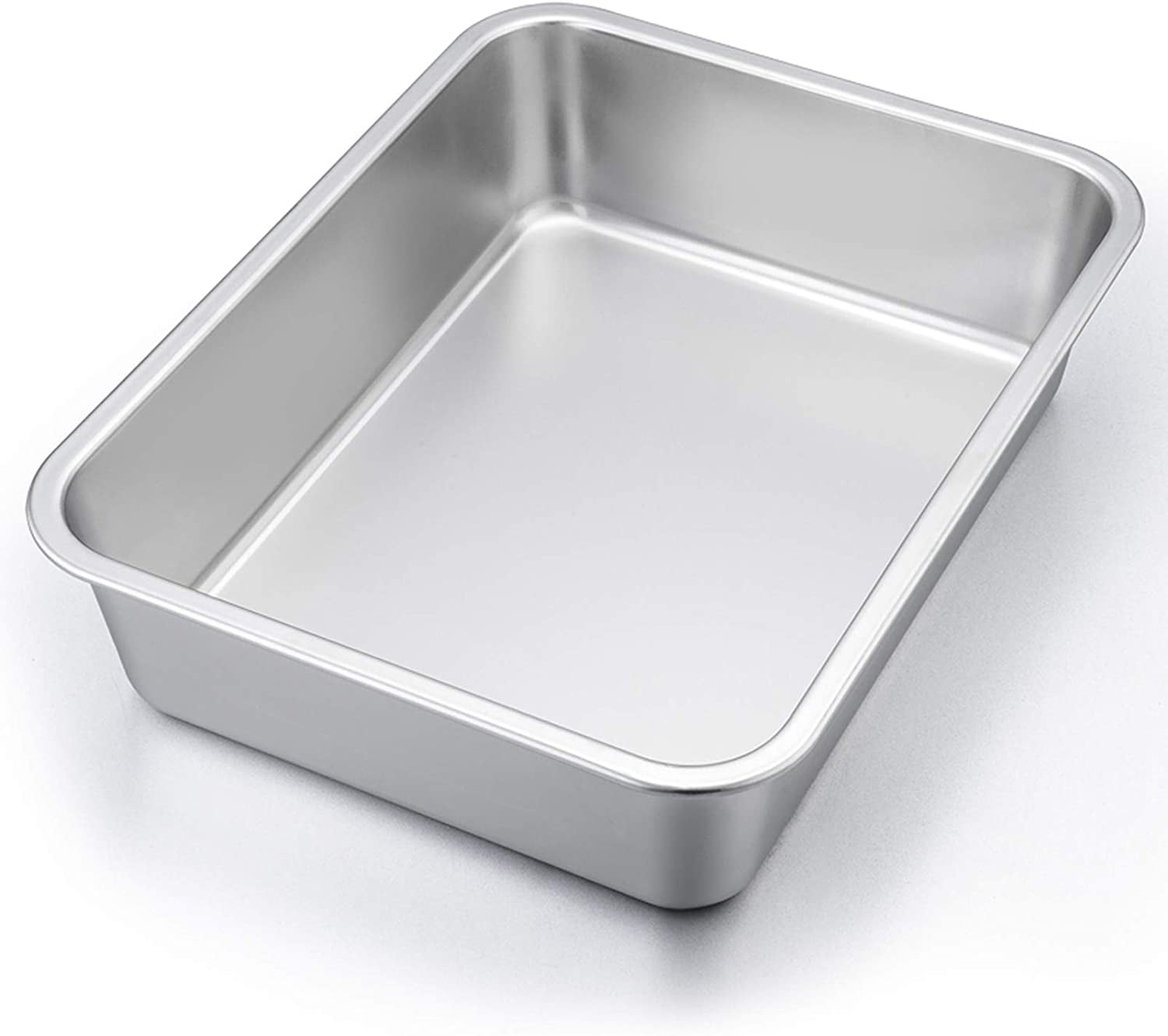 Dishwasher Safe Non-toxic & Durable P&P CHEF Stainless Steel Bakeware Pans Sets Including Baking Pan/Round Cake Pan/Muffin Pan/Loaf Pan/Deep Lasagna Pan & Lid 6-Piece Bakeware Kitchen Set 