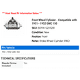 thumbnail image 2 of Front Wheel Cylinder - Compatible with 1951 - 1952 GMC 150, 2 of 2