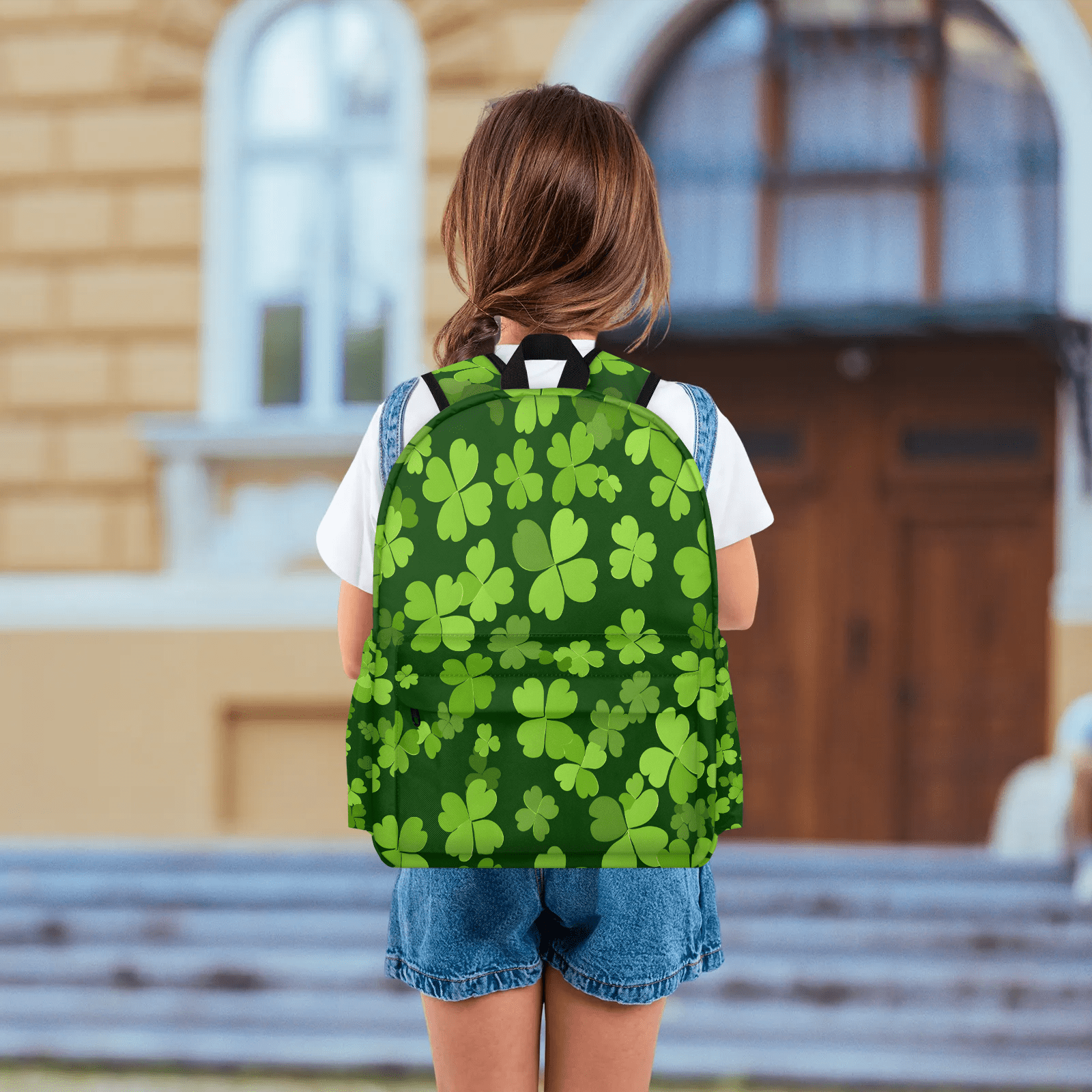 Herdesigns Green Clover Shamrock Backpack for Men Women, Lightweight Laptop Backpack 16.3 Inch St. Patrick's Day Casual Daypack for Travel Work Commuter