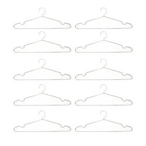 Riousery 10-Pack Stainless Steel Clothes Hangers, Heavy Duty Non-Slip Drying Hangers with Shoulder Grooves - 40cm Garment Hangers