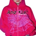 thumbnail image 3 of Spider Web Print Women‘s Zip Hoodies with Long Sleeves and Oversized Fit, 3 of 4