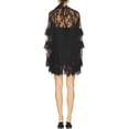 thumbnail image 4 of Black Womens Lace Mini Dress Long Sleeve High Neck See-Through Cocktail Party Dress, 4 of 6