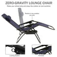 thumbnail image 4 of YRLLENSDAN Zero Gravity Chairs, Patio Folding Lawn Lounge Chairs Outdoor Lounge Patio Furniture Patio Set of 2 w/ Cup Holder & Adjustable Pillows, Blue, 4 of 7