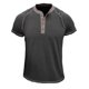 thumbnail image 2 of pstuiky camiseta de hombre, Camiseta de manga corta con cuello redondo y botones para hombre camisas casuales para hombre l, 2 of 4