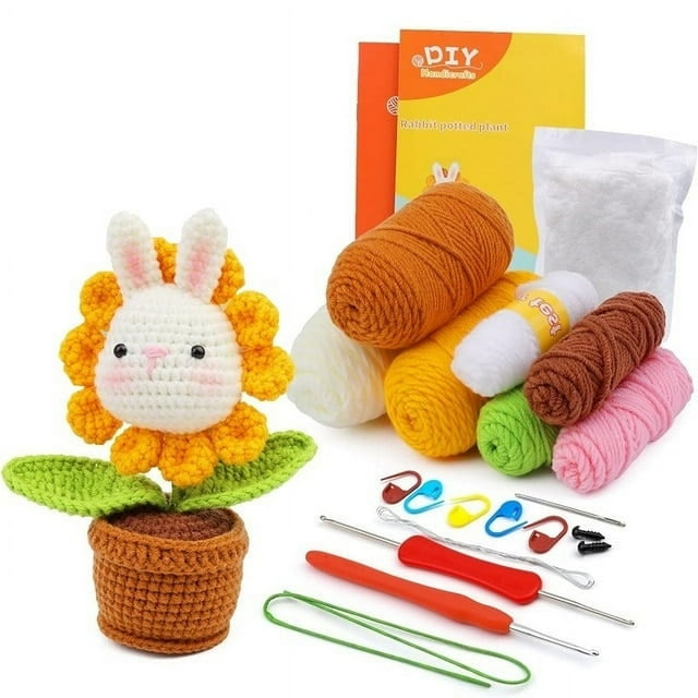 Crochet Kit for Beginners DIY Animal Crochet Kit Knitting Kit Complete Starter Kit for Adults with Detailed Tutorials