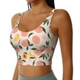 thumbnail image 2 of Kdxio Peach With Leaves1 Print Workout Crop Tank Top for Women Racerback Yoga Tank Tops Athletic Sports Shirts Exercise Undershirts, 2 of 5