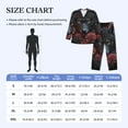 thumbnail image 3 of KLL Rose Full Moon Black Wolf Sleepwear Mens Flannel Pajamas,Long Cotton Pj Set, 3 of 7
