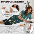 thumbnail image 6 of DISNIMO Moon Star Printed Women's Pajama Sets Soft Sleepwear Casual 2 Pcs Lounge Set Summer Tops and Capri Pant Pjs for Home, M, 6 of 7
