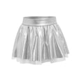thumbnail image 4 of Doomiva Kids Girls' Shiny Dance Scooter Skirts Metallic Skater Skorts Performance Dance Outfits Sparkly Tutu Silver 14, 4 of 6