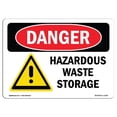 thumbnail image 1 of SignMission OS-DS-A-1824-L-1320 18 x 24 in. OSHA Danger Sign - Hazardous Waste Storage, 1 of 1