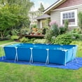 thumbnail image 2 of 20 x 12 Ft Rectangular Pool Ground Cloths, Waterproof PE Swimming Pool Liner Pad, Heavy Duty Above Ground Pool Mat Protector Tarp with Stakes for Pools Bottom Prevents Punctures, 2 of 7