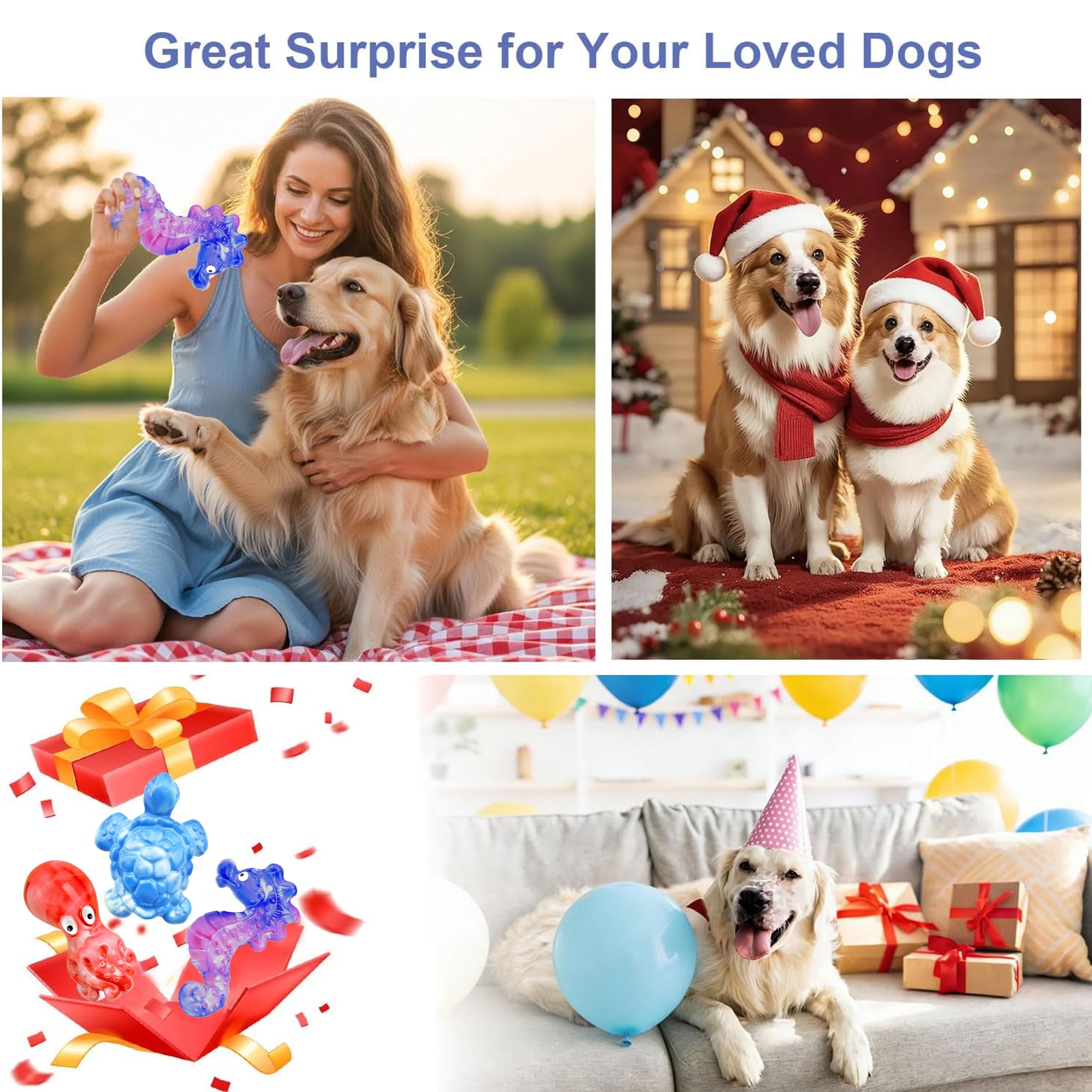 Pet Deluxe 3 Pack Dog Toys for Aggressive Chewers Dog Chew Toys for Medium Large Dogs, Milk Flavored Indestructible Dog Toy, Dense Nylon Tough Dog Toy to Keep Them Busy, Reduce Boredom