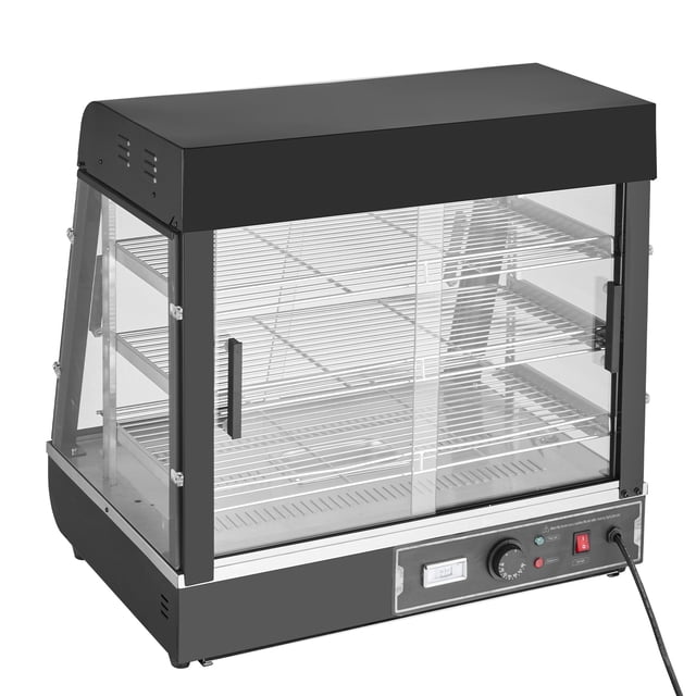 KFFKFF 3-Tier Commercial Food Warmer Display Countertop Pizza Cabinet with Light