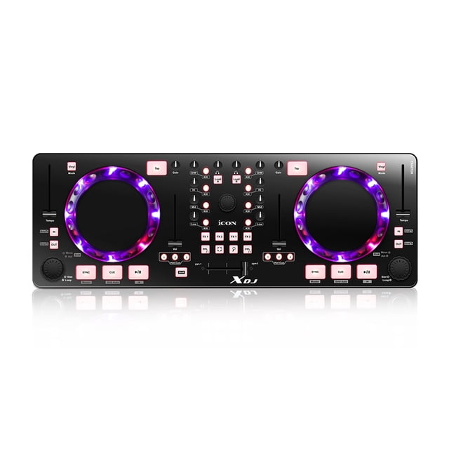 Controlador MIDI para DJ Icon XDJ Chasis de metal negro