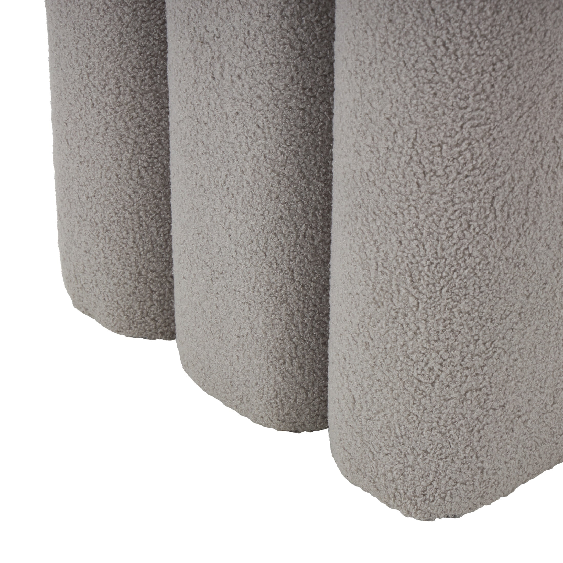 DecMode 18" x 18" Gray Polyester S- Shaped Ottoman with Connected Arches, 1-Piece