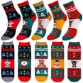 thumbnail image 5 of 5 Pairs Christmas Socks Crew Socks Funny Christmas Casual Socks Soft Stretchy Christmas Holiday Unisex Winter Warm Cotton Thermal Socks, 5 of 5