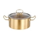 thumbnail image 1 of Olla de Ramen coreana, utensilios de cocina, olla de sopa de acero inoxidable de fondo grueso resistente con asas para fiesta, restaurante familiar 16 cm de oro, 1 of 9