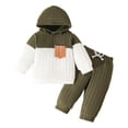 thumbnail image 5 of WhouRiu Boys Casual Ribbed Knit Outfits Autumn Cozy Pullover Hoodies And Pants Sets Baby Clothes, 5 of 9