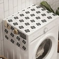 thumbnail image 1 of Geometric Washing Machine Organizer, Intricate Circles in Round Squares Monochrome and Futuristic Layout, Anti-slip Fabric Top Cover for Washer and Dryer, Charcoal Grey and White, by Ambesonne, 1 of 1