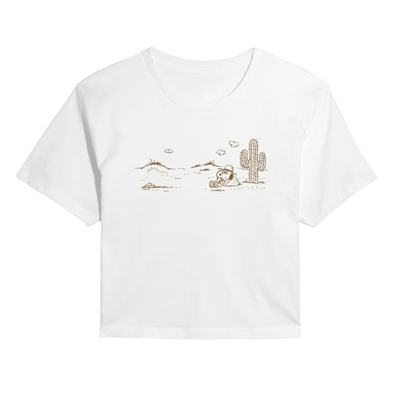 Peanuts - Spike Horizontal Desert - Juniors Cropped Graphic T-Shirt