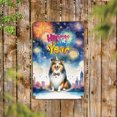 thumbnail image 2 of Happy New Year with Shetland Sheepdog Fireworks Holiday Xmas Winter 2025 Vertical Metal Aluminum Sign Sheltie Dog Lover Gifts Wall Art Home Decor - 00025, 2 of 5