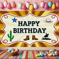 thumbnail image 7 of Western Themed Happy Birthday Banner with Cactus Star Cowboy Hat Boots and Rider Decors Party Supplies Backdrop for Birthday Parties Photography Props Decorations, 7 of 7