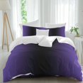 thumbnail image 2 of Purple Black Ombre Duvet Cover Set, Gradient Contemporary Abstract Art Soft Duvet Cover Full Size Bedding Set 4 Pieces, 1 Quiltcover and 2 Pillowcases with Zipper, 1 Bed Sheet for All Seasons, 2 of 9